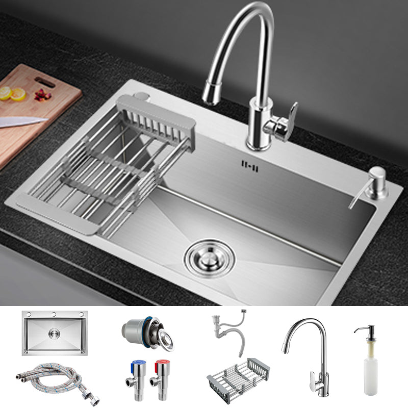 Modern Kitchen Bar Sink Stainless Steel with Basket Strainer Workstation