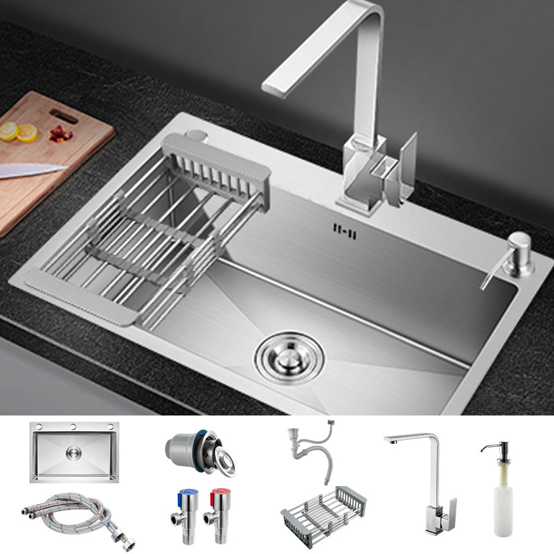 Modern Kitchen Bar Sink Stainless Steel with Basket Strainer Workstation