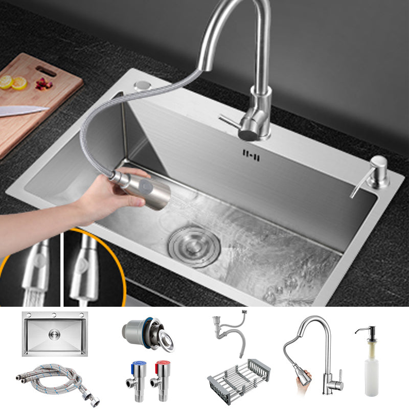 Modern Kitchen Bar Sink Stainless Steel with Basket Strainer Workstation