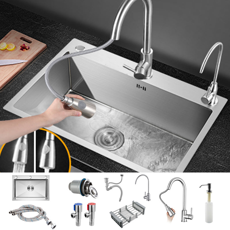 Modern Kitchen Bar Sink Stainless Steel with Basket Strainer Workstation