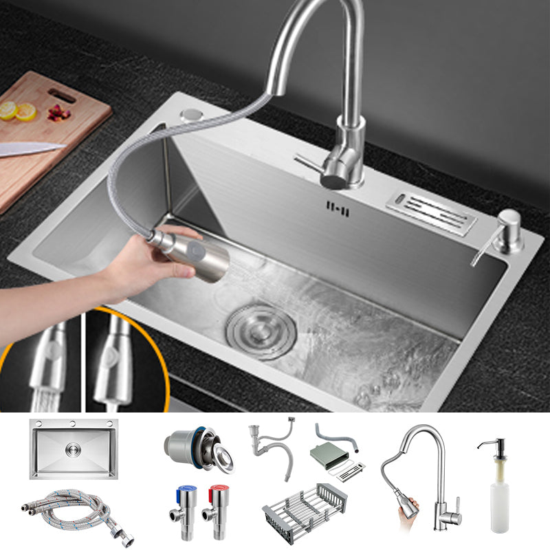 Modern Kitchen Bar Sink Stainless Steel with Basket Strainer Workstation