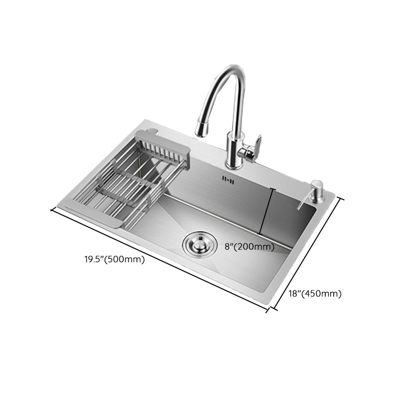 Modern Kitchen Bar Sink Stainless Steel with Basket Strainer Workstation