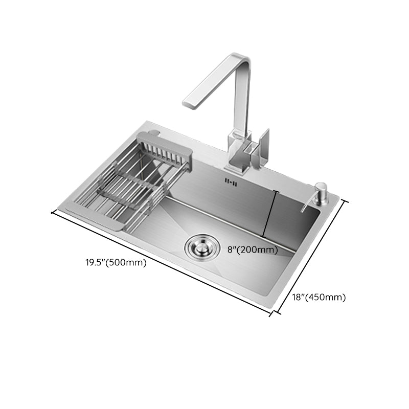 Modern Kitchen Bar Sink Stainless Steel with Basket Strainer Workstation