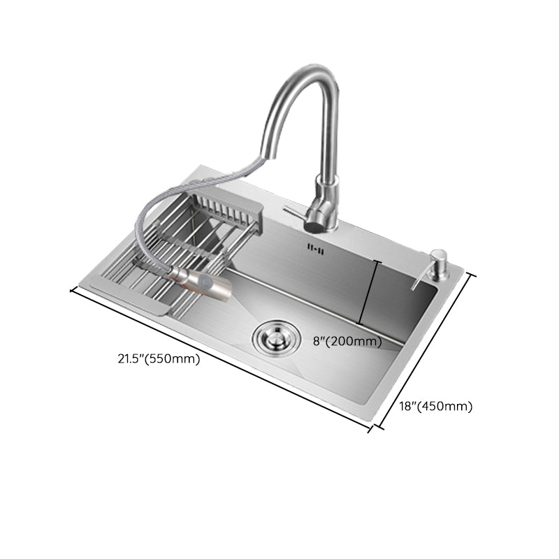 Modern Kitchen Bar Sink Stainless Steel with Basket Strainer Workstation