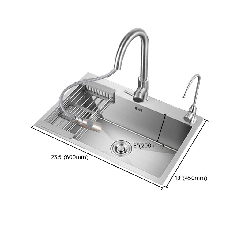 Modern Kitchen Bar Sink Stainless Steel with Basket Strainer Workstation