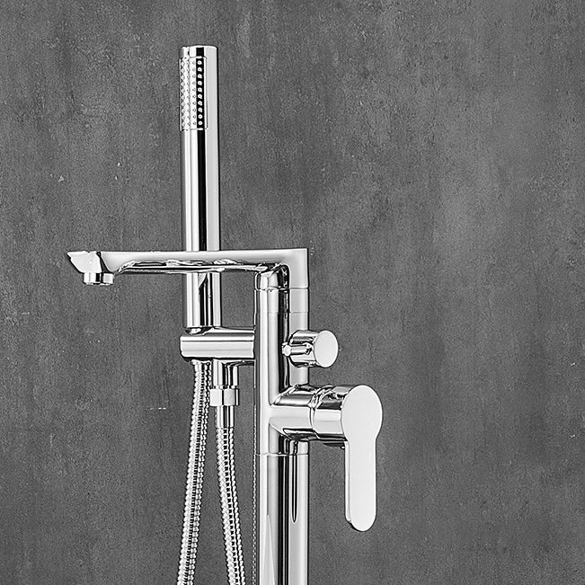 Floor Mounted Freestanding Tub Filler One Hold Metal Freestanding Tub Filler Trim