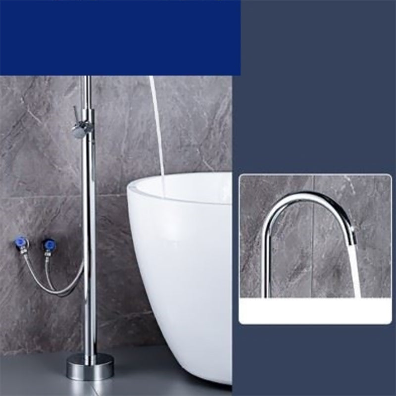 Floor Mounted Metal Freestanding Tub Filler One Hold Freestanding Tub Filler Trim