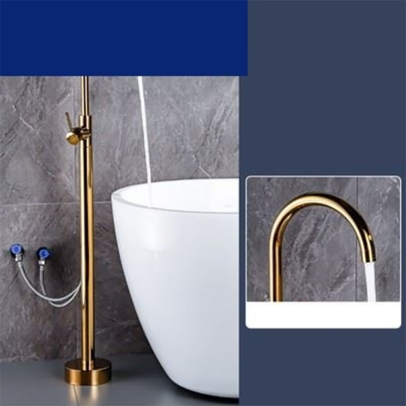 Floor Mounted Metal Freestanding Tub Filler One Hold Freestanding Tub Filler Trim