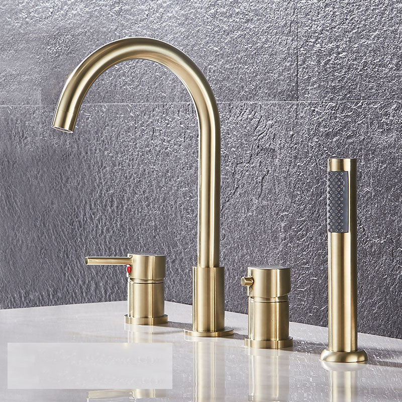 Modern Style Roman Tub Faucet Deck-Mount Copper Roman Tub Faucet