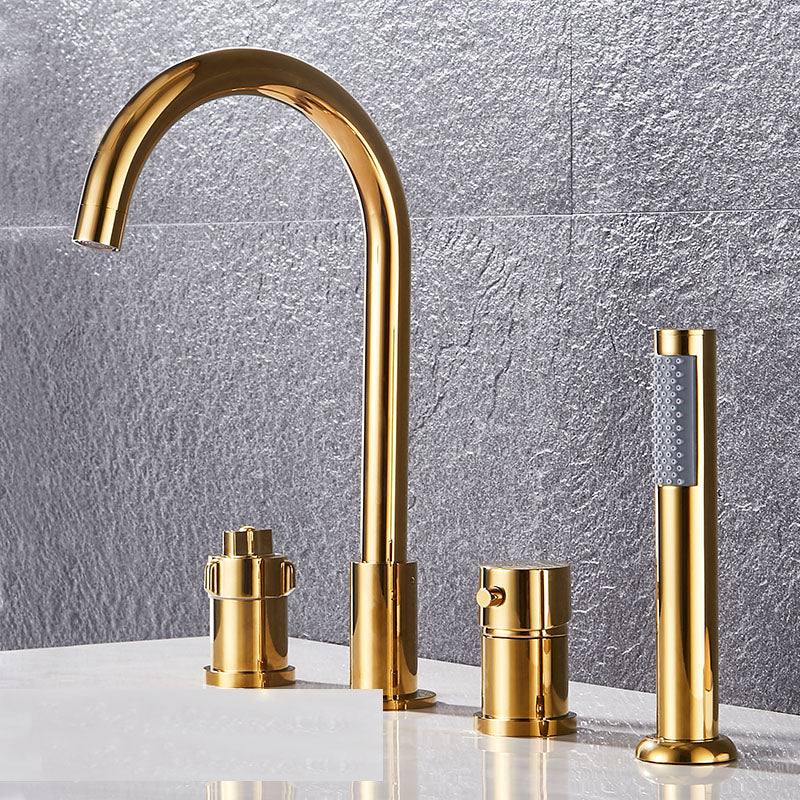 Modern Style Roman Tub Faucet Deck-Mount Copper Roman Tub Faucet