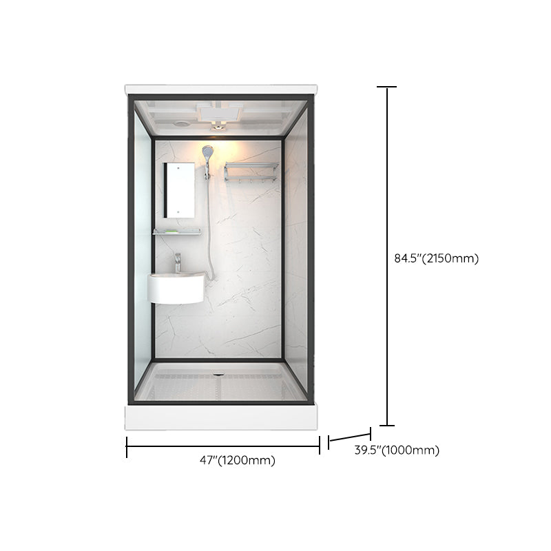 Rectangle Tempered Glass Shower Stall Clear Framed Shower Enclosure