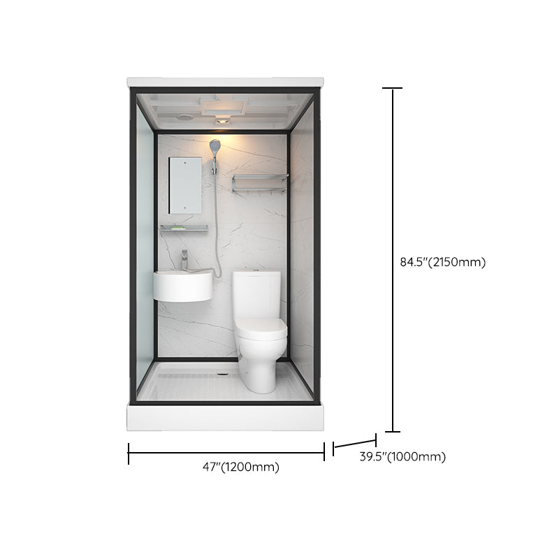 Rectangle Tempered Glass Shower Stall Clear Framed Shower Enclosure