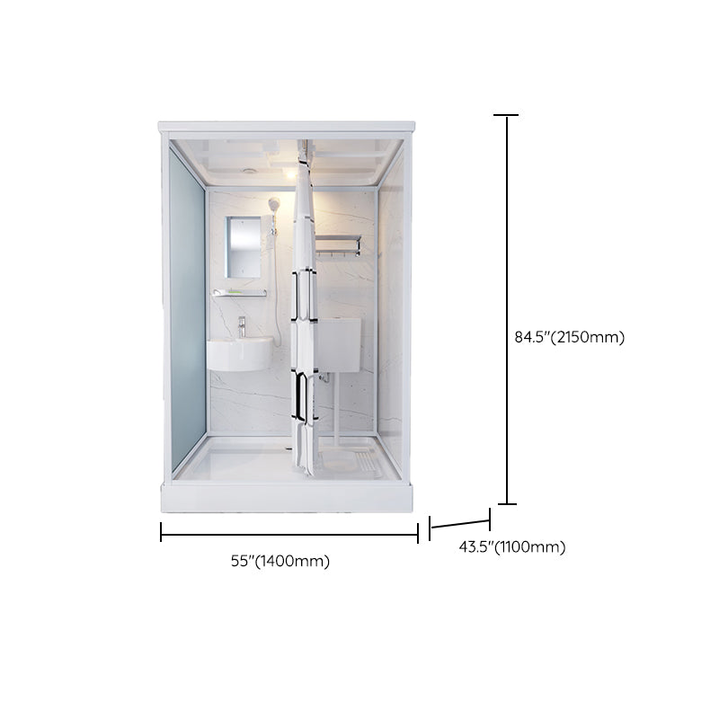 Rectangle Tempered Glass Shower Stall Clear Framed Shower Enclosure