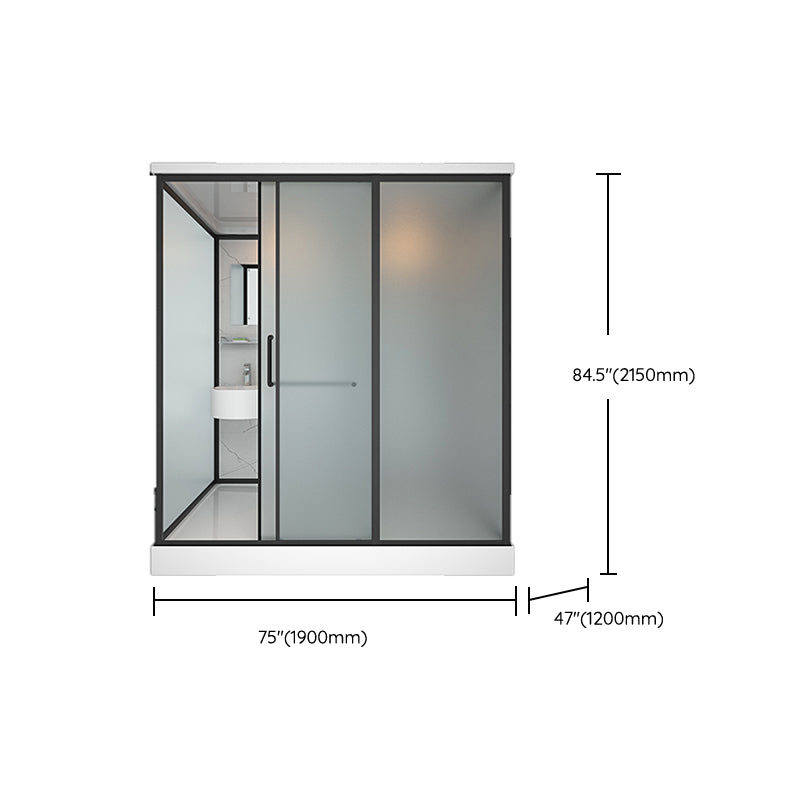 Rectangle Tempered Glass Shower Stall Clear Framed Shower Enclosure