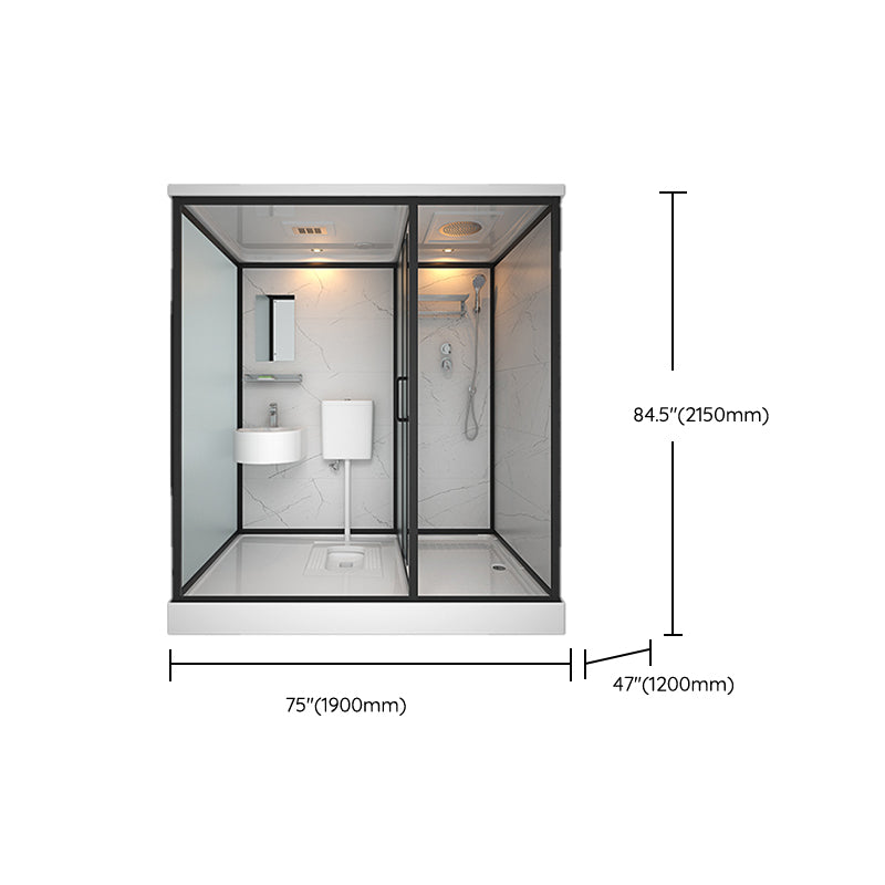 Rectangle Tempered Glass Shower Stall Clear Framed Shower Enclosure