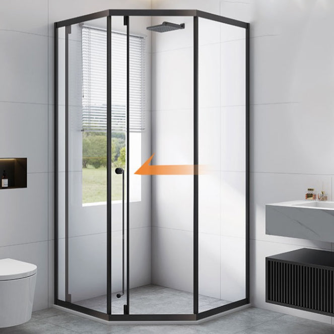 Framed Single Sliding Corner Shower Enclosure with Single Door Handles