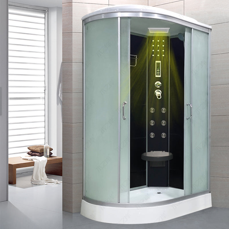 Tempered Glass Left Shower Stall Double Sliding Shower Stall