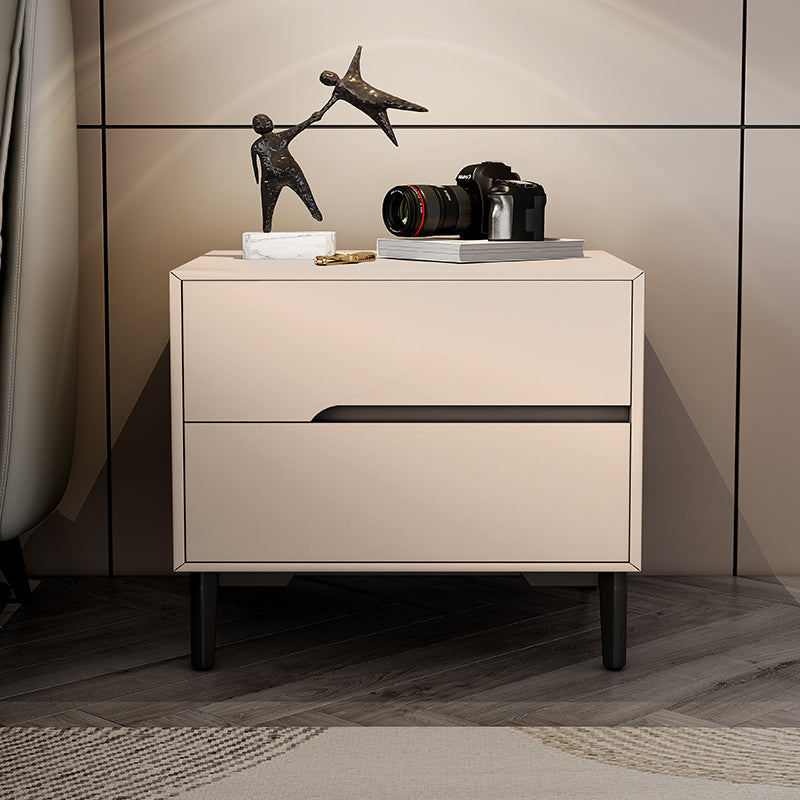 Contemporary Bedside Cabinet Leather Bed Nightstand with Drawers