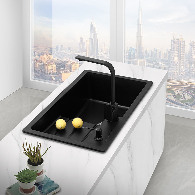 Contemporary Style Kitchen Sink Stainless Steel Kitchen Double Sink with Soap Dispenser