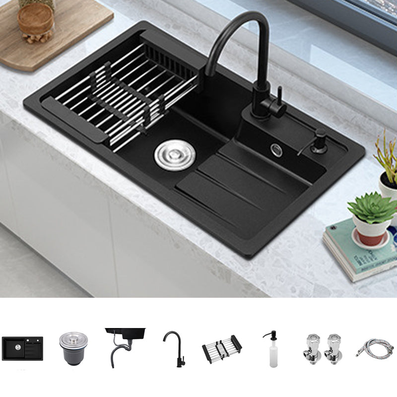 Contemporary Style Kitchen Sink Stainless Steel Kitchen Double Sink with Soap Dispenser