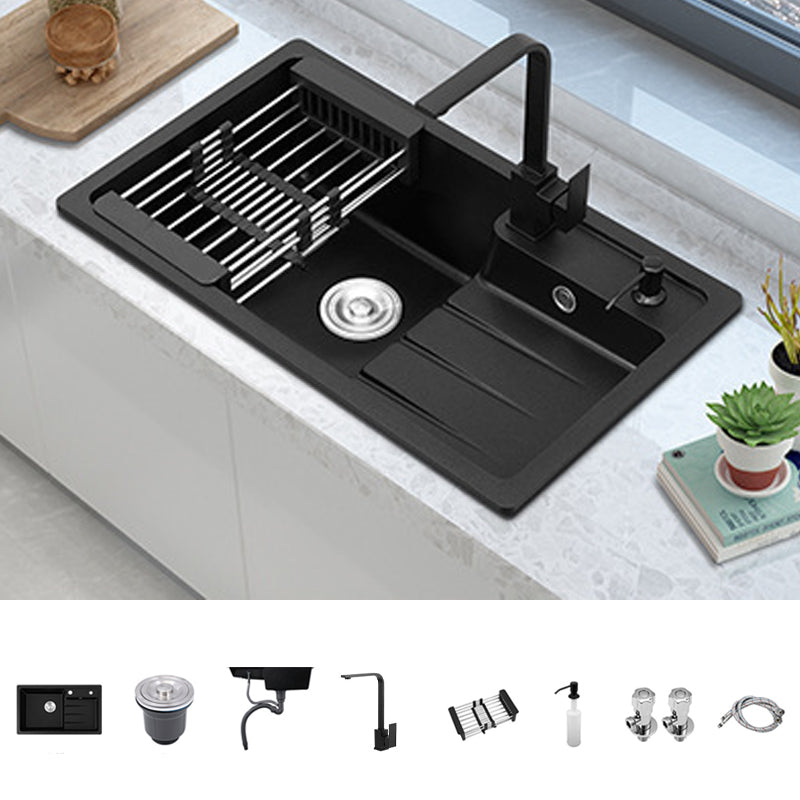 Contemporary Style Kitchen Sink Stainless Steel Kitchen Double Sink with Soap Dispenser