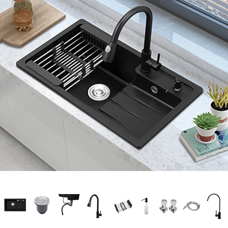 Contemporary Style Kitchen Sink Stainless Steel Kitchen Double Sink with Soap Dispenser