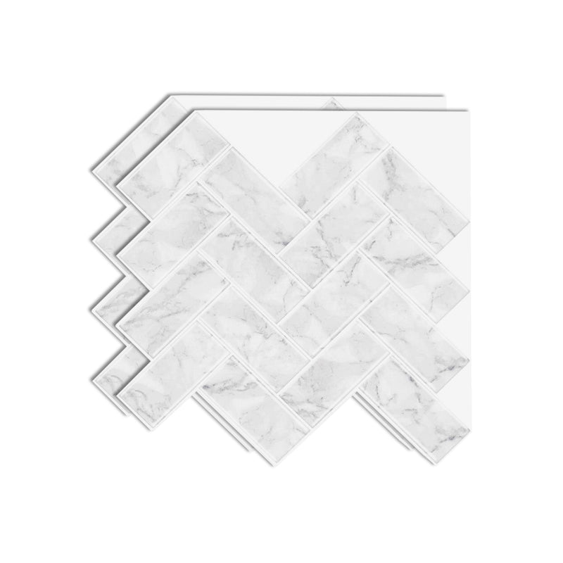 Square Peel & Stick Mosaic Tile Herringbone Peel and Stick Wall Tile