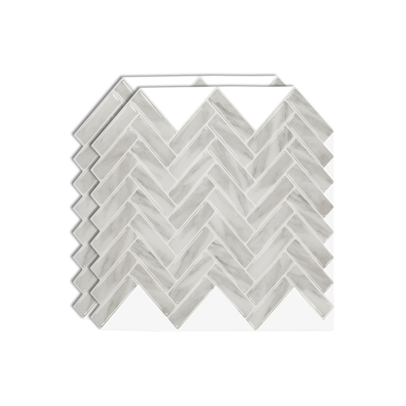 Square Peel & Stick Mosaic Tile Herringbone Peel and Stick Wall Tile