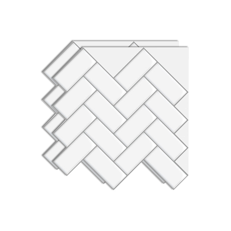 Square Peel & Stick Mosaic Tile Herringbone Peel and Stick Wall Tile