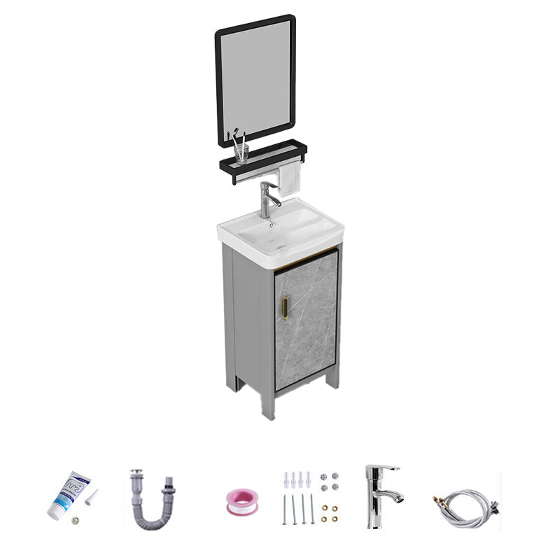 Bathroom Vanity Set Drawer Ceramic Sink Faucet Free Standing Vanity Set with Mirror