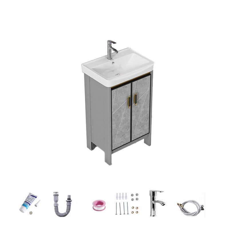 Bathroom Vanity Set Drawer Ceramic Sink Faucet Free Standing Vanity Set with Mirror