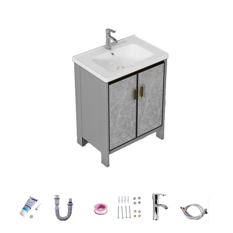 Bathroom Vanity Set Drawer Ceramic Sink Faucet Free Standing Vanity Set with Mirror