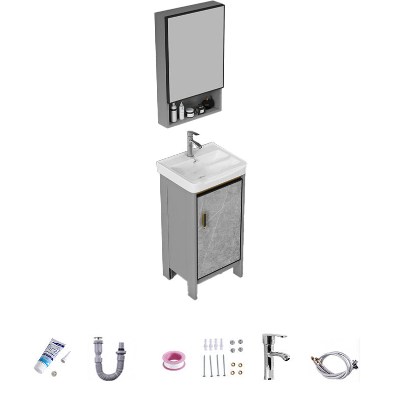 Bathroom Vanity Set Drawer Ceramic Sink Faucet Free Standing Vanity Set with Mirror