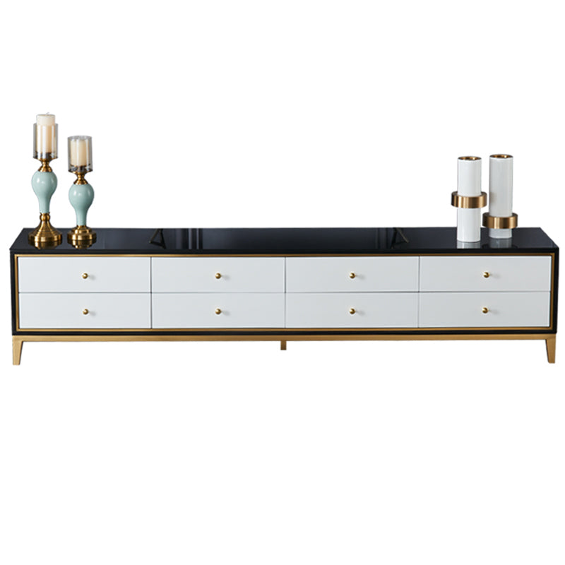 Enclosed Storage TV Media Console Glam Media Console with Drawers