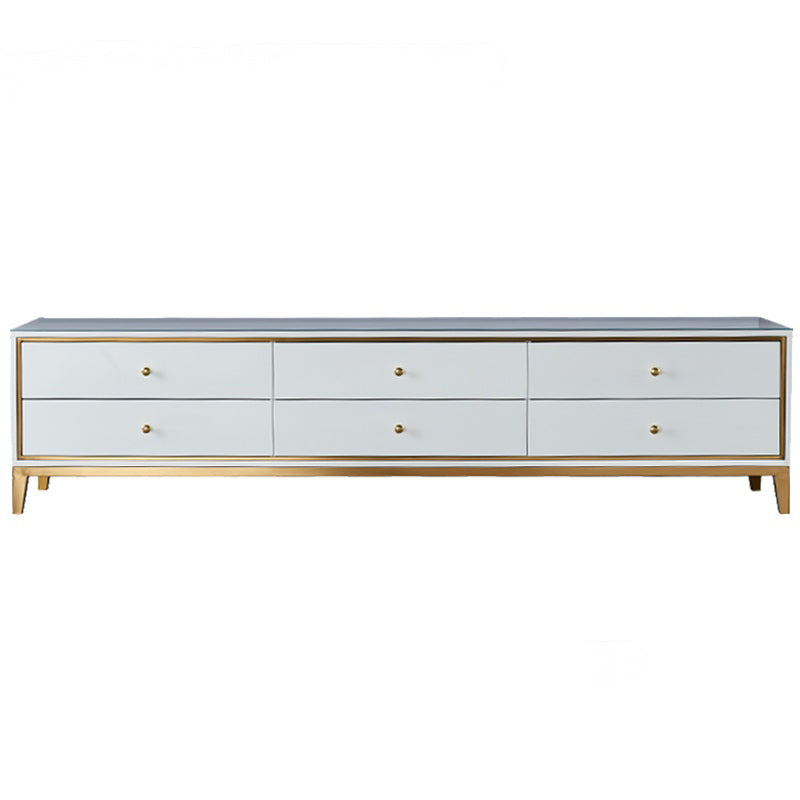 Enclosed Storage TV Media Console Glam Media Console with Drawers