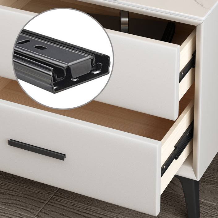 Modernism Storage Night Table 2 Drawers Wood Bed Nightstand for Home