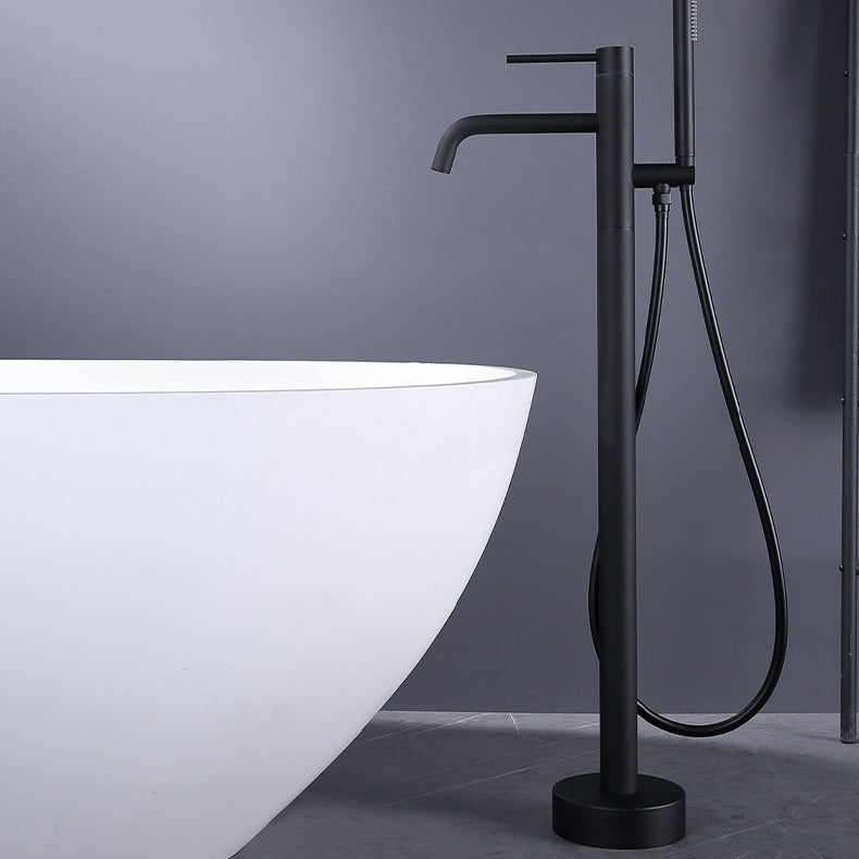 Floor Mounted Metal Freestanding Tub Filler One Handle Freestanding Faucet