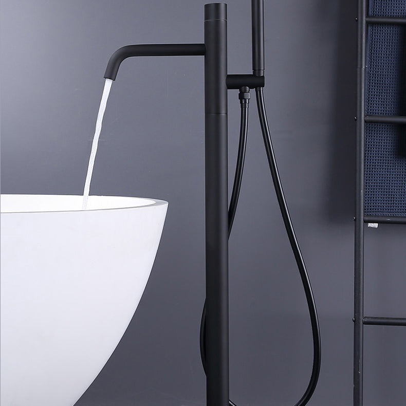 Floor Mounted Metal Freestanding Tub Filler One Handle Freestanding Faucet