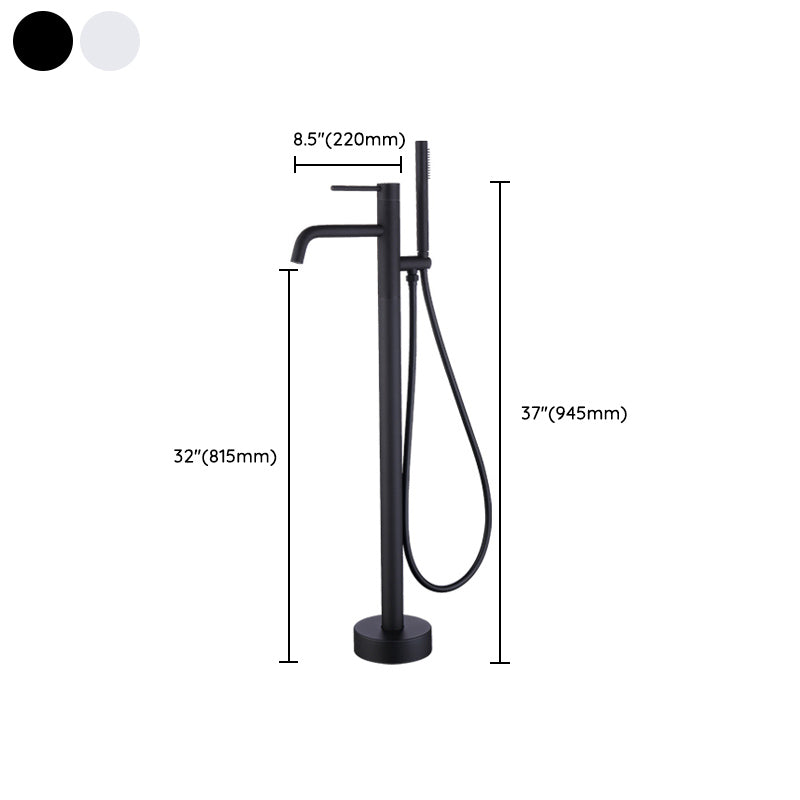 Floor Mounted Metal Freestanding Tub Filler One Handle Freestanding Faucet