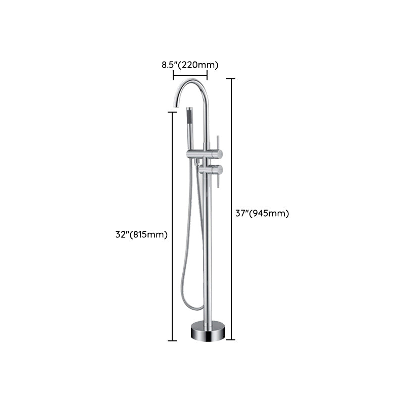 Floor Mounted Metal Freestanding Tub Filler One Handle Freestanding Faucet