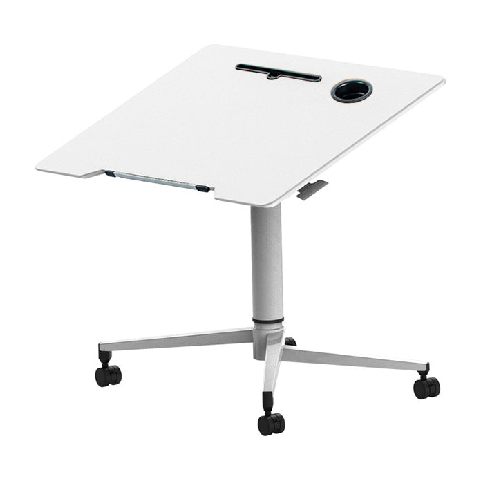 Modern Style Office Desk Rectangular Shape White/Brown/Natural Movable Table with Wheels