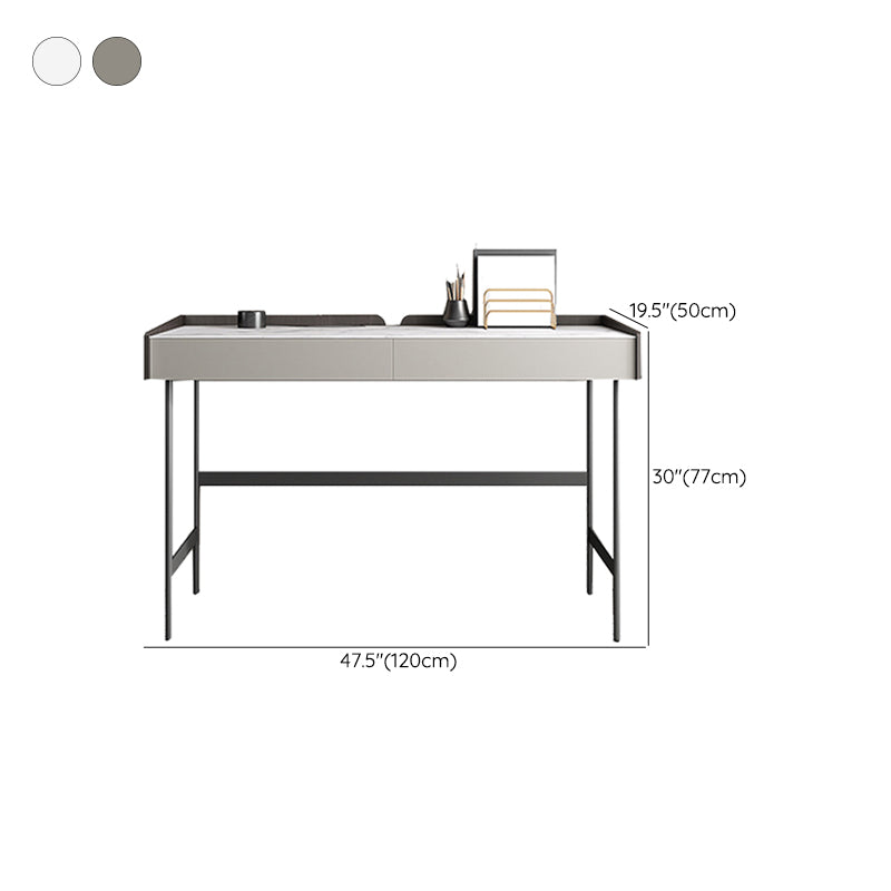 Modern Style Stone Office Task Rectangular Shape Writing Desk with 2-Legs