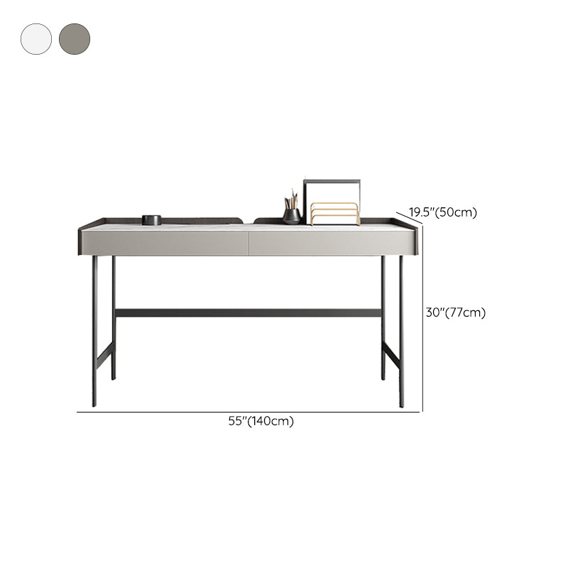 Modern Style Stone Office Task Rectangular Shape Writing Desk with 2-Legs