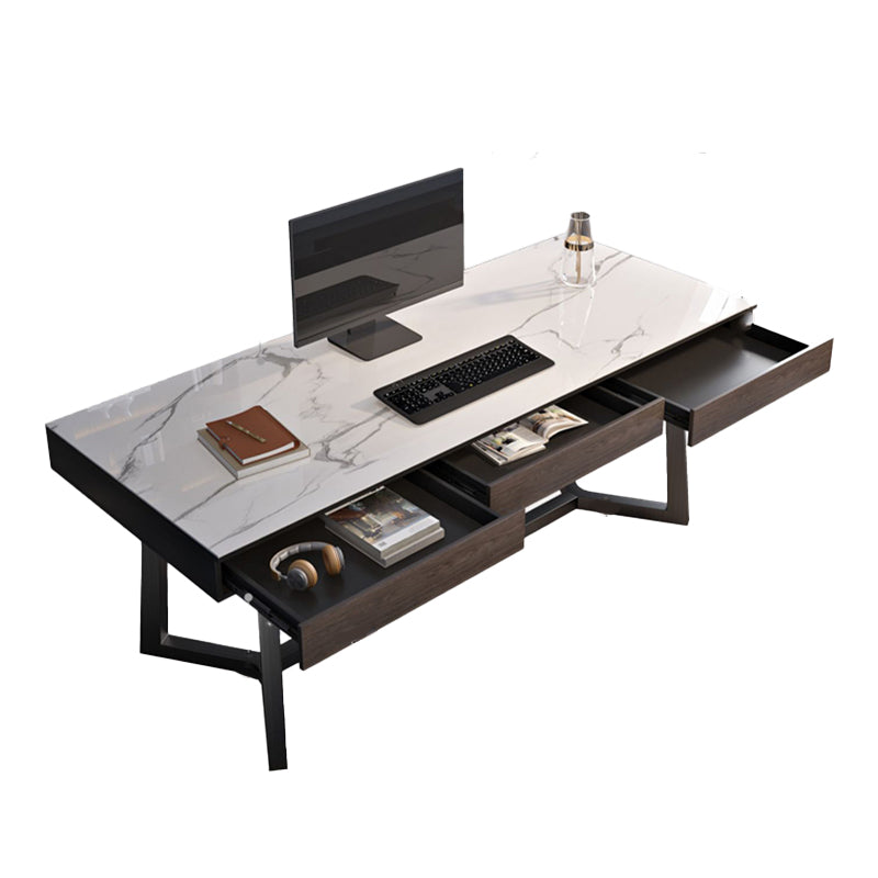 Rectangular Shaped Office Desk Black Legs Writing Desk for Office