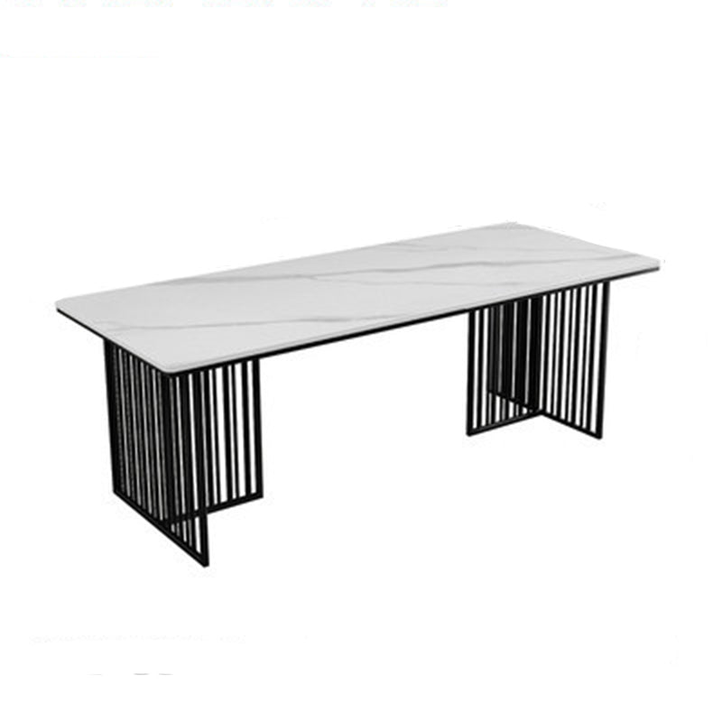 Rectangular Shaped Conference Table 2 Legs Writing Desk in Black