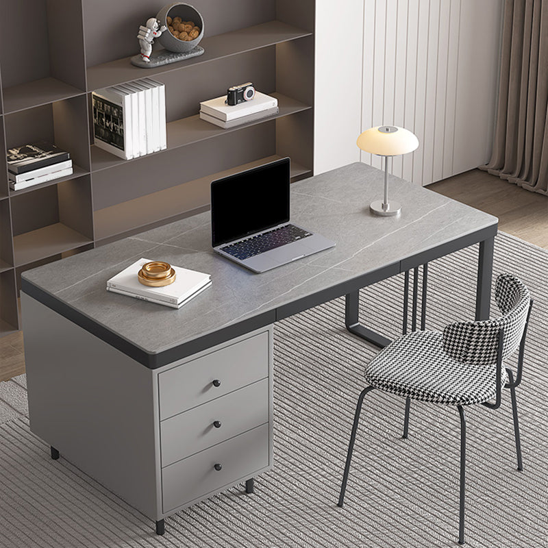 Rectangular Shaped Task Desk 2 Legs Writing Desk in Grey for Office