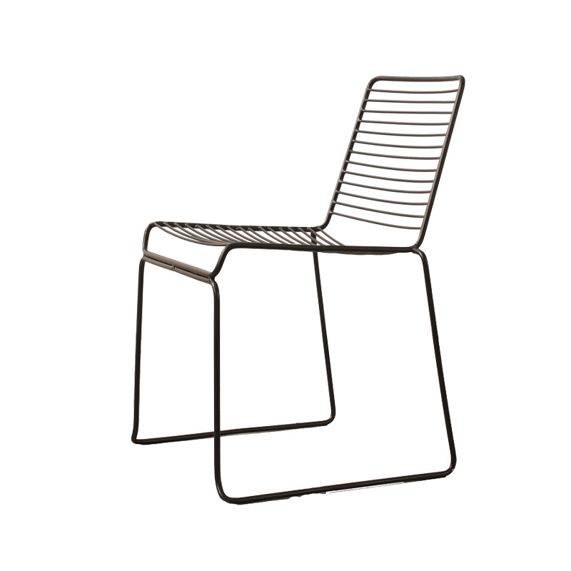 Metal Modern Dining Side Chair Black/White Outdoor Bistro Chairs