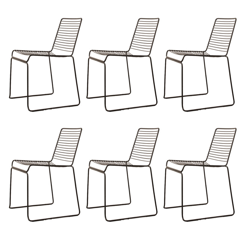 Metal Modern Dining Side Chair Black/White Outdoor Bistro Chairs