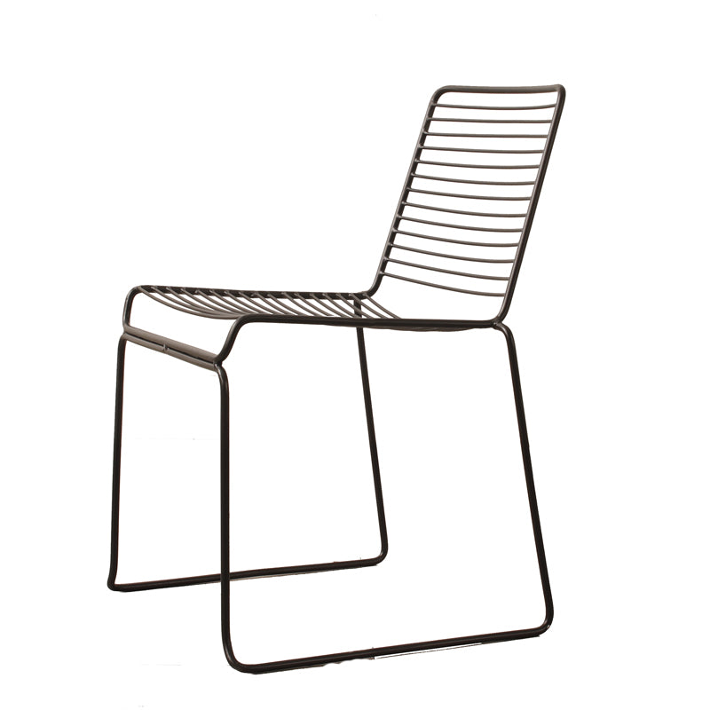 Metal Modern Dining Side Chair Black/White Outdoor Bistro Chairs