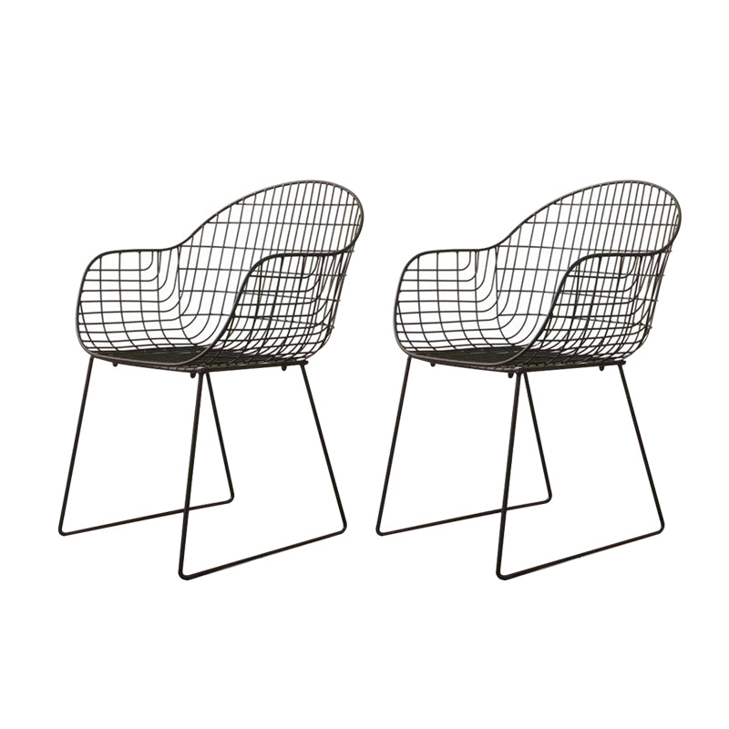 Contemporary Patio Chair Set Metal Outdoor Bistro Chairs with Cushion